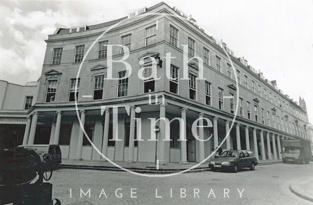 Empty shops at the end of Bath Street, Bath 1988