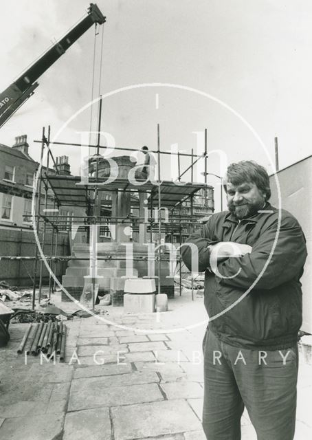 The resiting of the Mineral Water Fountain at Terrace Walk, Bath 1989