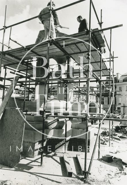 The resiting of the Mineral Water Fountain at Terrace Walk, Bath 1989