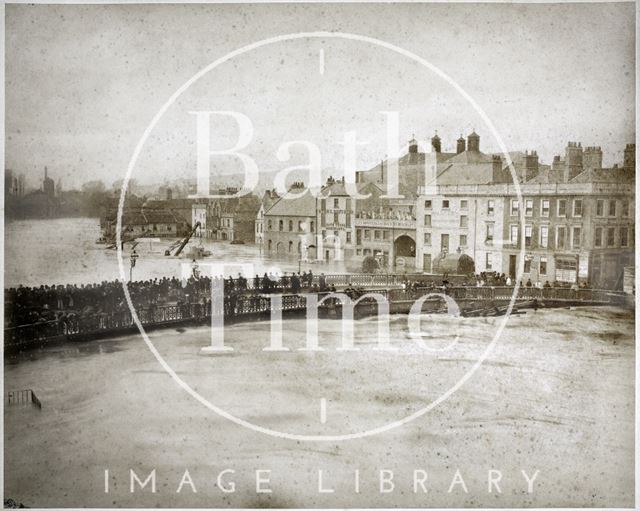 Floods, Broad Quay and Old Bridge, Bath 1882