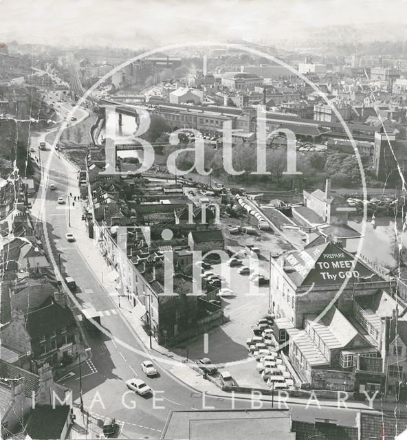 View of Widcombe, possibly from the spire of St. Matthew's Church, Bath 1971