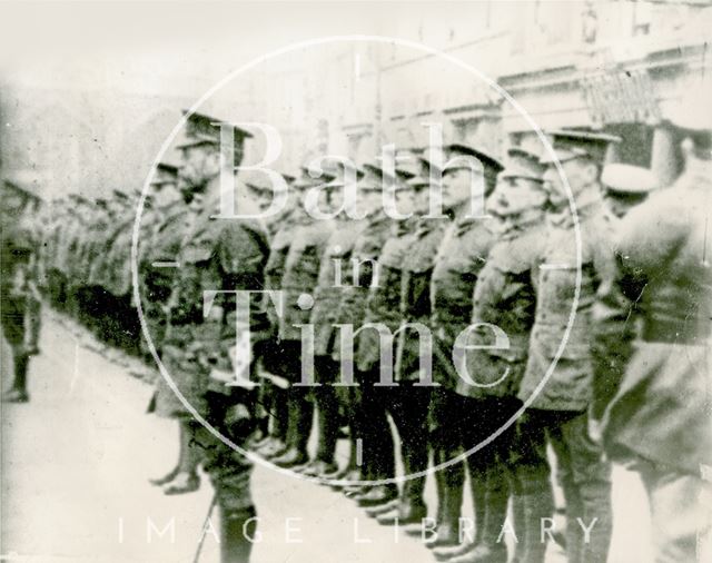 Military Parade on Bath High Street during WWI c.1917