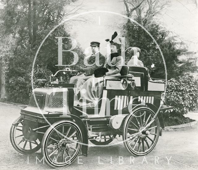 Mr. and Mrs. Ernest Pitman in their 6hp Daimler car c.1900