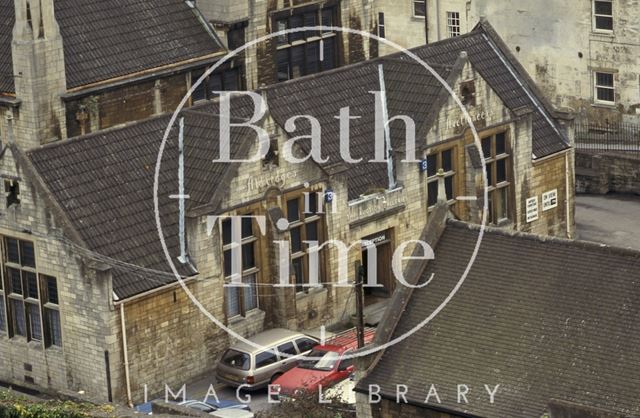 Looking down from the roof of St. Swithin's Church, Walcot Street, Bath 1992