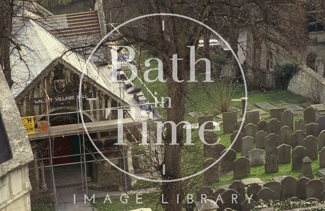 Looking down from the roof of St. Swithin's Church, Walcot Street, Bath 1992