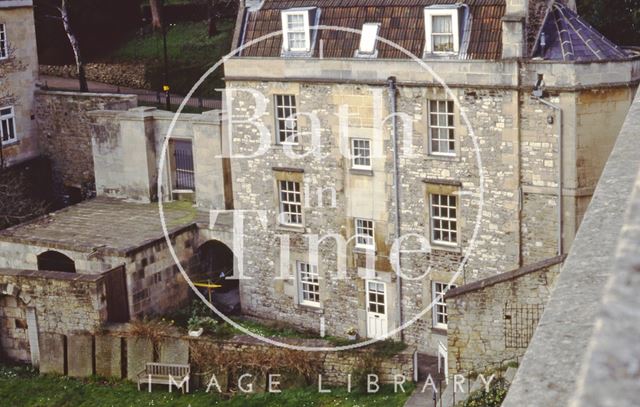 Looking down from the roof of St. Swithin's Church, Walcot Street, Bath 1992