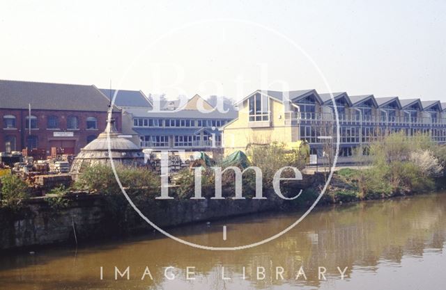 The rear of Newark Works on Lower Bristol Road from the River Avon, Bath 1992