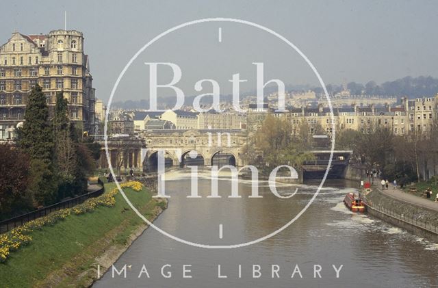 The Empire Hotel, Pulteney Bridge and Pulteney Weir, Bath 1992