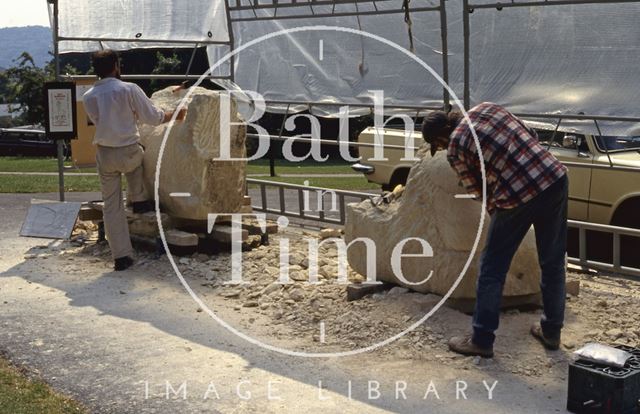 Royal Victoria Park, stone carving, Bath 1992