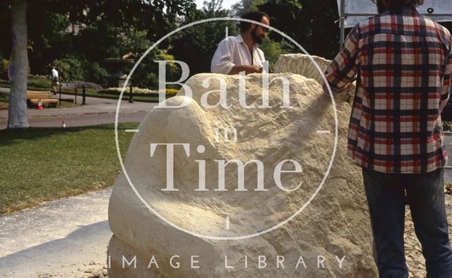 Royal Victoria Park, stone carving, Bath 1992