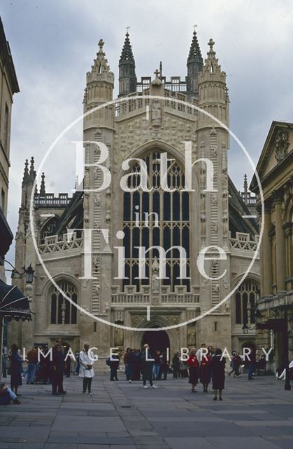 The newly cleaned Bath Abbey west front 1992