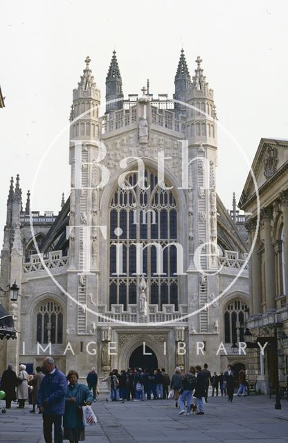 The newly cleaned Bath Abbey west front 1992