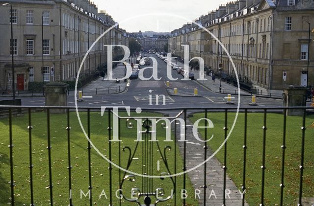 The view down Great Pulteney Street from the Holburne Museum, Bath 1992