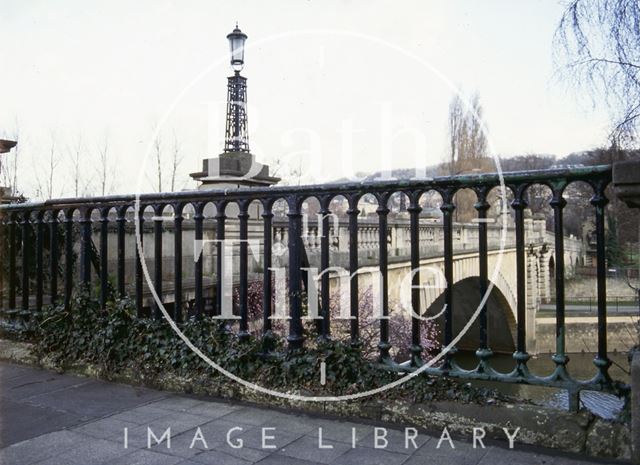 Cast iron hand rail, outside 14, North Parade, just before North Parade Bridge, Bath 1993