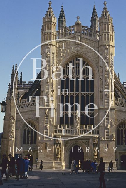 Bath Abbey, newly cleaned west front 1993