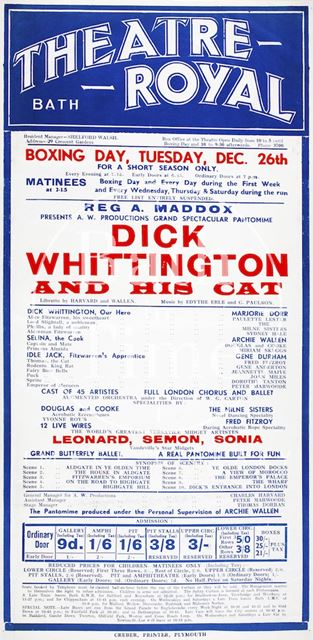 Poster Dick Whittington and His Cat 1933