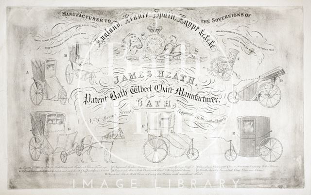 James Heath, Patent Bath Wheel Chair Manufacturer, 4, Broad Street, Bath c.1850