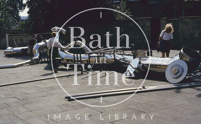 Stainless steel sculpture outside the Assembly Rooms, Bath 1993