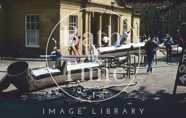 Stainless steel sculpture outside the Assembly Rooms, Bath 1993