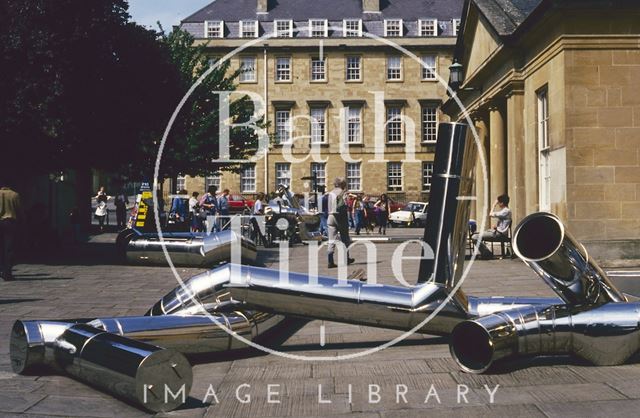 Stainless steel sculpture outside the Assembly Rooms, Bath 1993