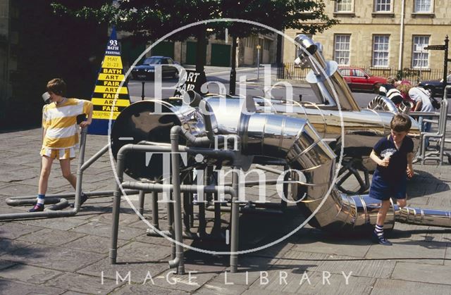 Stainless steel sculpture outside the Assembly Rooms, Bath 1993