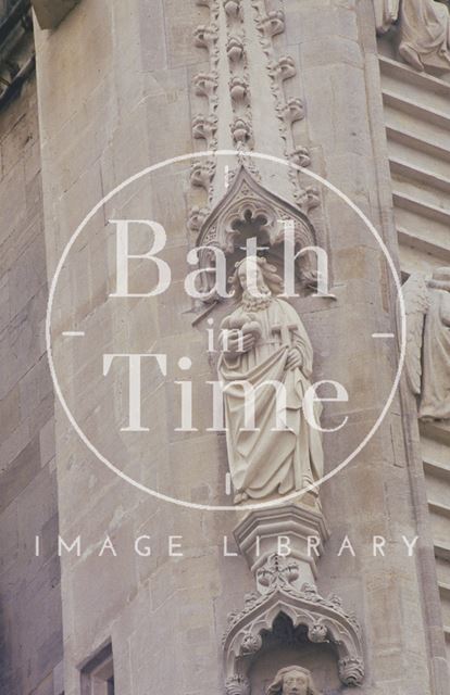 New carving by Laurence Tyndall, Bath Abbey 1993