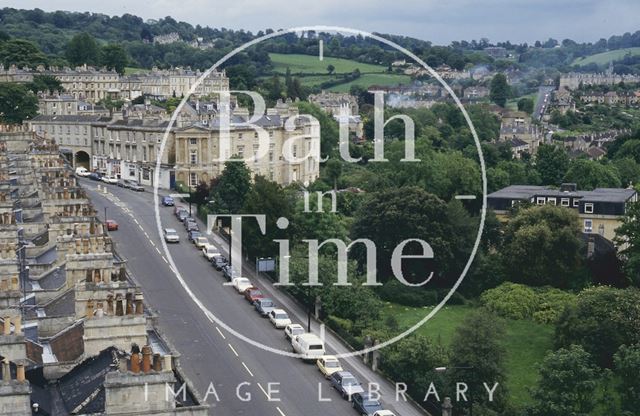 View up Bathwick Hill from St. Mary's Church, Bathwick, Bath 1994