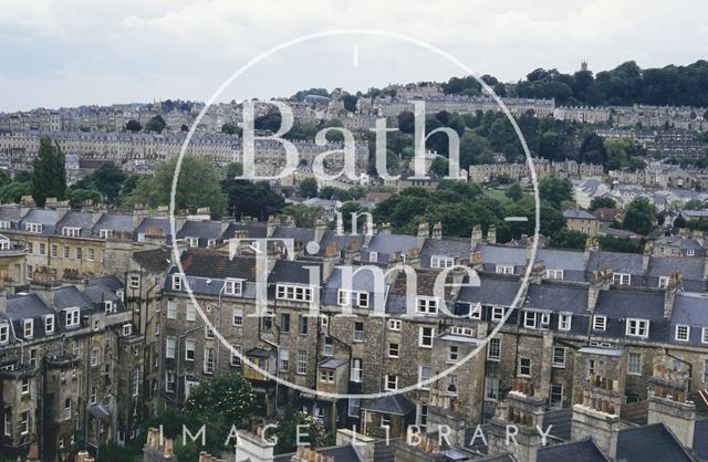 View towards Camden Crescent from St. Mary's Church, Bathwick, Bath 1994