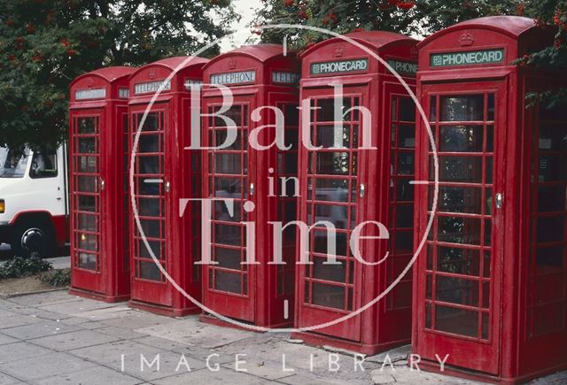 Telephone boxes on Dorchester Street, Bath 1994