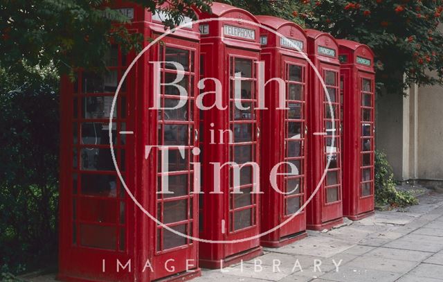 Telephone boxes on Dorchester Street, Bath 1994