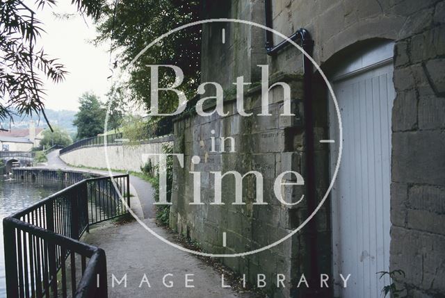 Flood marks, Halfpenny Bridge, Widcombe, Bath 1994