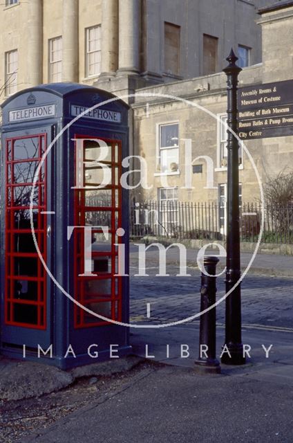 Telephone Box and finger post, Royal Crescent, Bath 1995