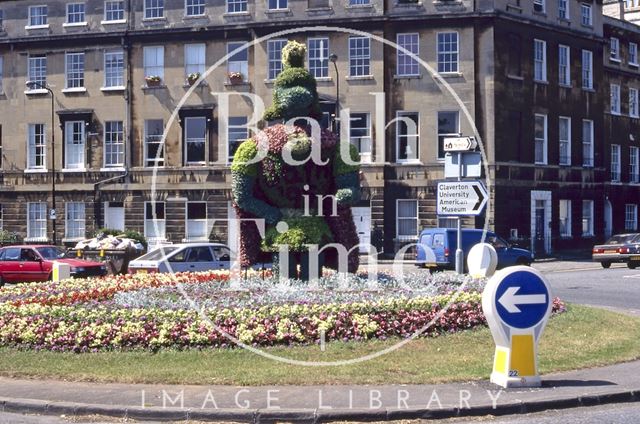 Floral display, Bathwick Roundabout, Bath 1995