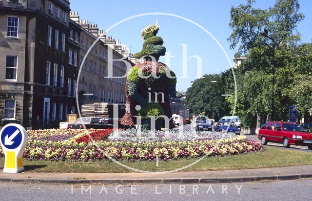 Floral display, Bathwick Roundabout, Bath 1995