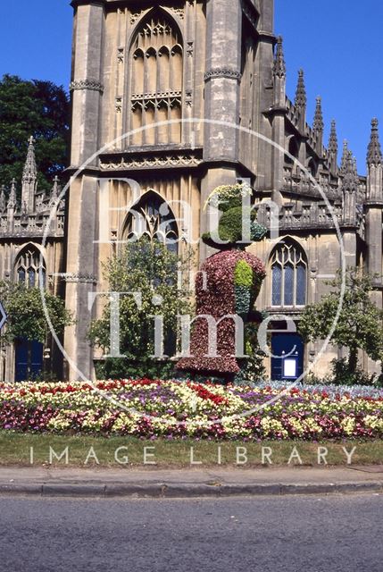 Floral display, Bathwick Roundabout, Bath 1995