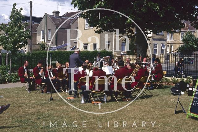 Brass band at the Memorial Garden, Moorland Road, Oldfield Park, Bath 1995