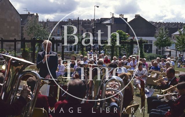 Brass band at the Memorial Garden, Moorland Road, Oldfield Park, Bath 1995