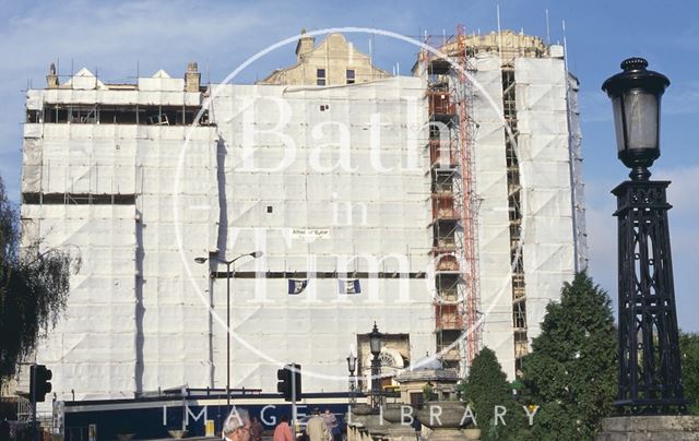 The Empire Hotel, wrapped and undergoing cleaning, Bath 1996