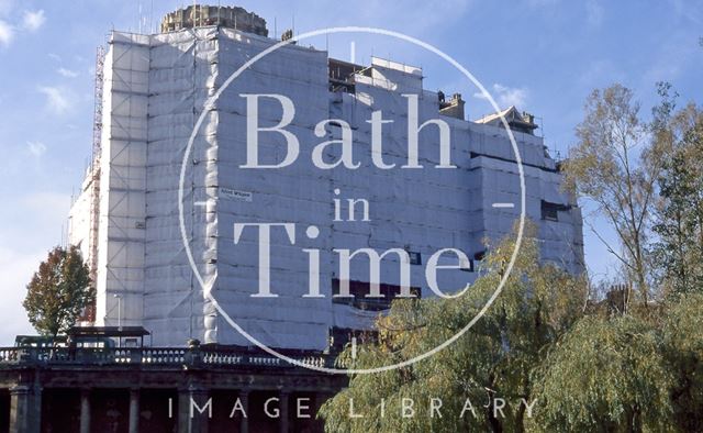 The Empire Hotel, wrapped and undergoing cleaning, Bath 1996