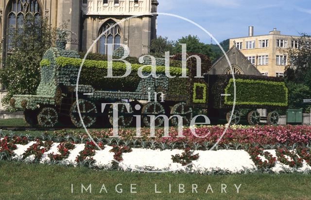 Somerset and Dorset Joint Railway flower tribute, St. Mary's Church, Bath 1996