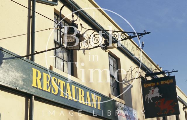 Gaslight outside the George & Dragon, Batheaston 1997