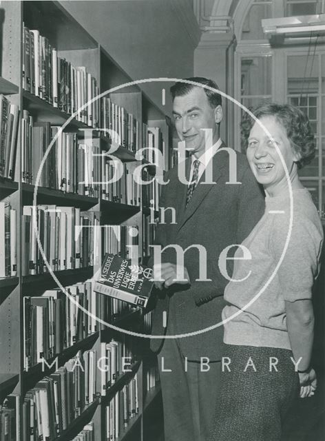 Miss Strecker with the director, Bath Reference Library, Bath 1965