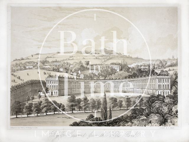 Royal Crescent from the Wells Road, Bath c.1850