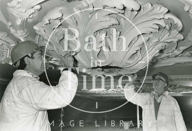 Restoration of the Ballroom ceiling, Assembly Rooms, Bath 1990