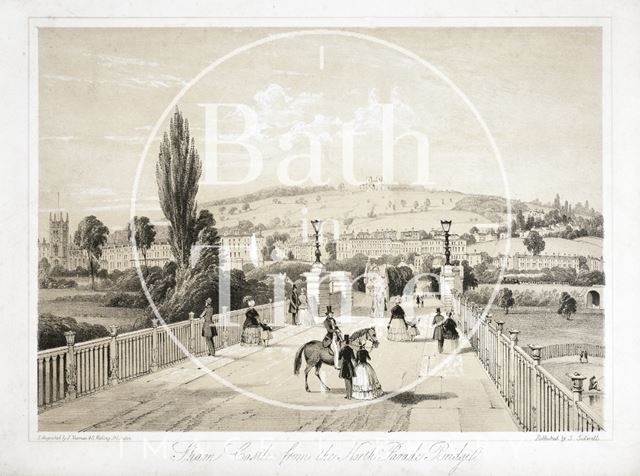 Sham Castle from the North Parade Bridge, Bath c.1850