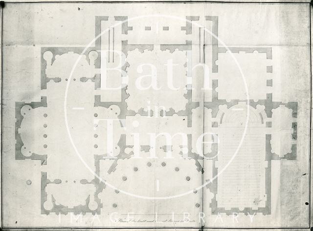 Plan of the Ball and Concert Rooms by Robert Adam, Assembly Rooms, Bath c.1760