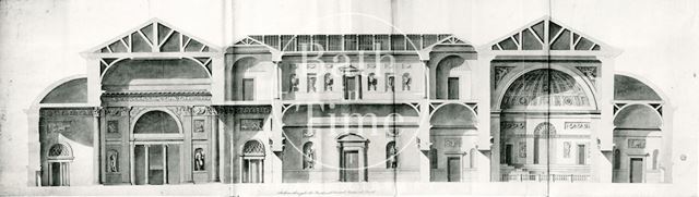 Section through the Ball and Concert Room by Robert Adam, Assembly Rooms, Bath 1933