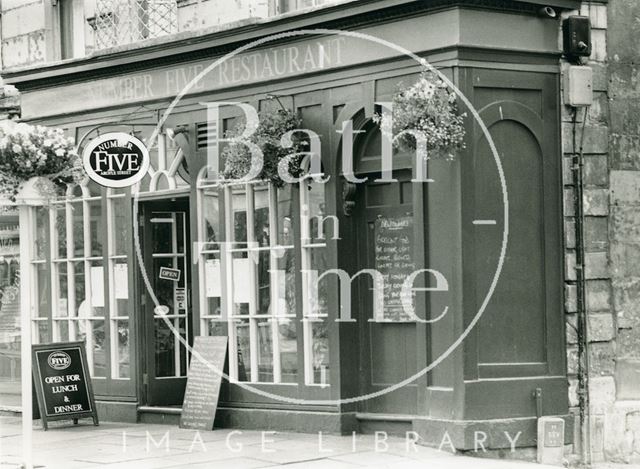 Number Five Restaurant, 5, Argyle Street, Bath 1991