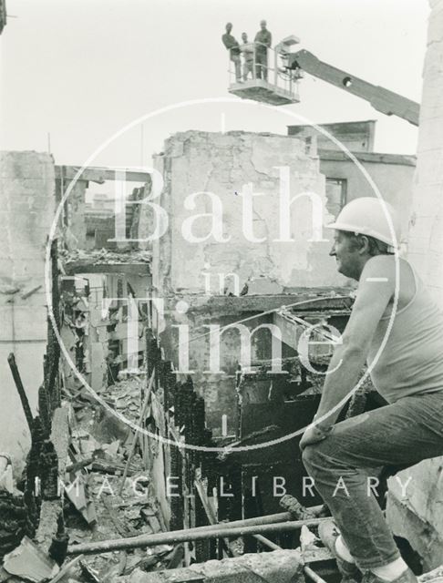 Demolition after the fire, Bath Street, Bath 1986