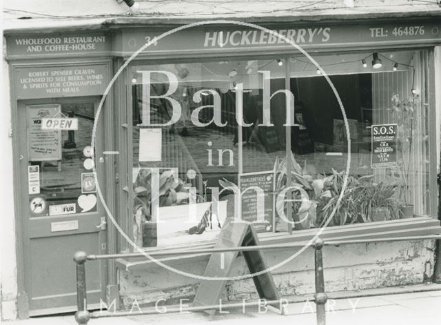 Huckleberry's Wholefood Restaurant, 34, Broad Street, Bath 1991